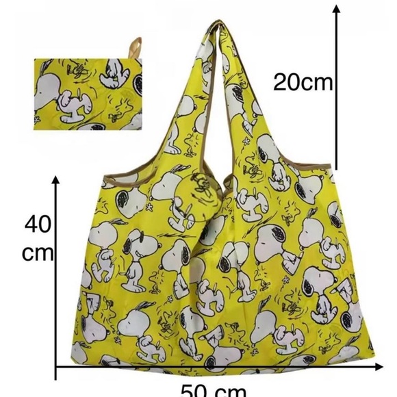 Snoopy yellow Tote / shopping Bag - Picture 3 of 4